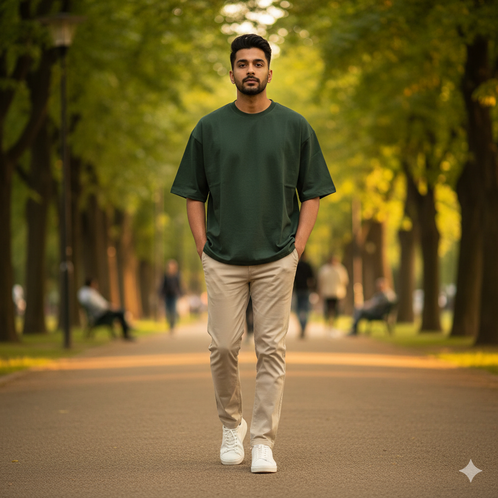 Premium Oversized Forest Green T-Shirt