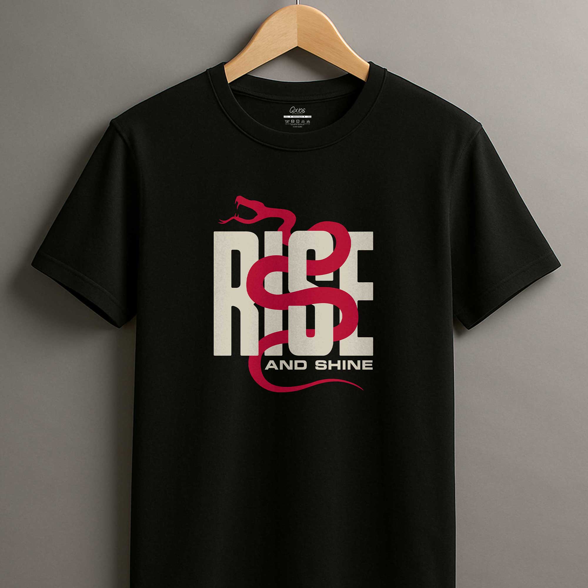 Rise and Shine💪🔥 – Premium Oversized Black T-Shirt