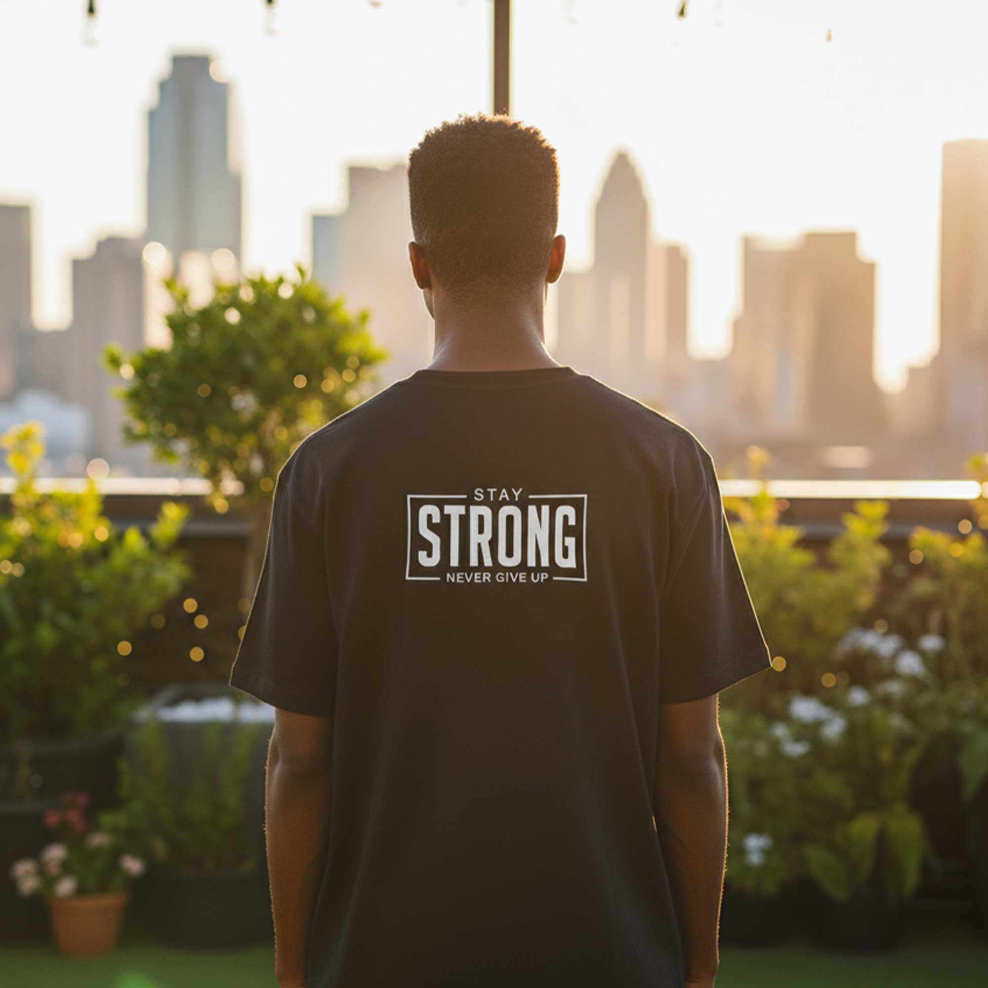 Rise and Shine💪🔥 – Premium Oversized Black T-Shirt