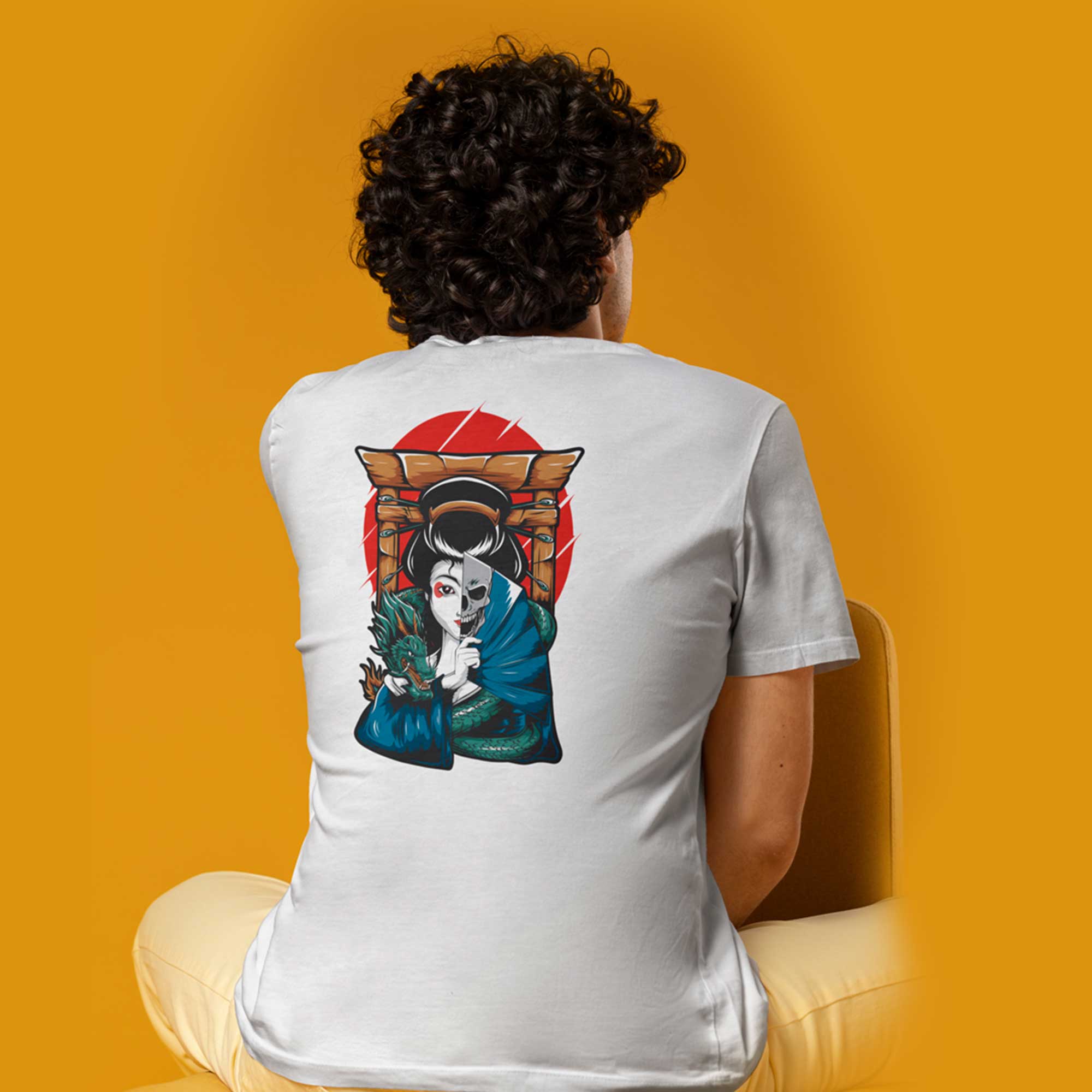 Premium Samurai Soul & Geisha Spirit Oversized T-Shirt – White