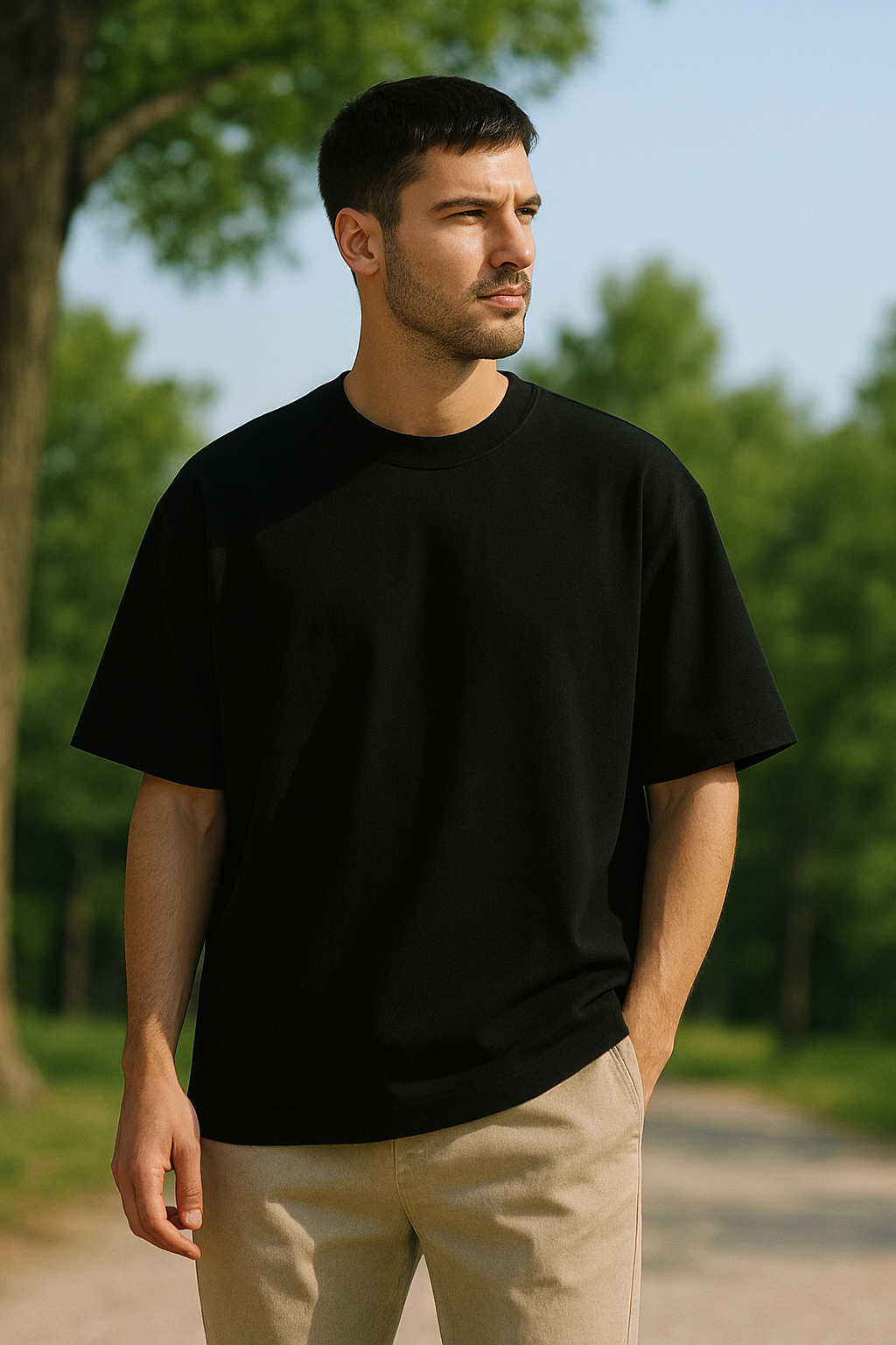 Classic Black Oversized Premium T-Shirt