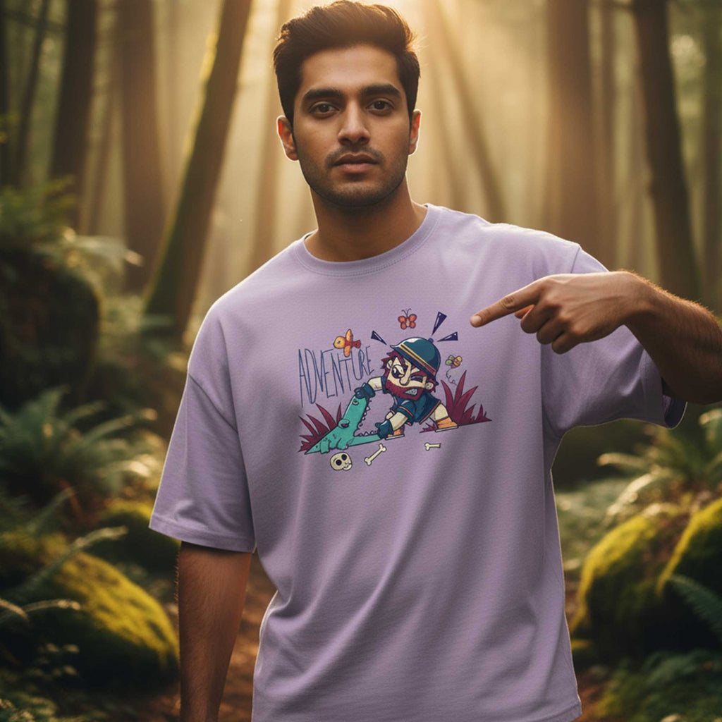 Adventure & Motivation🌟 – Premium Oversized Lavender T-Shirt