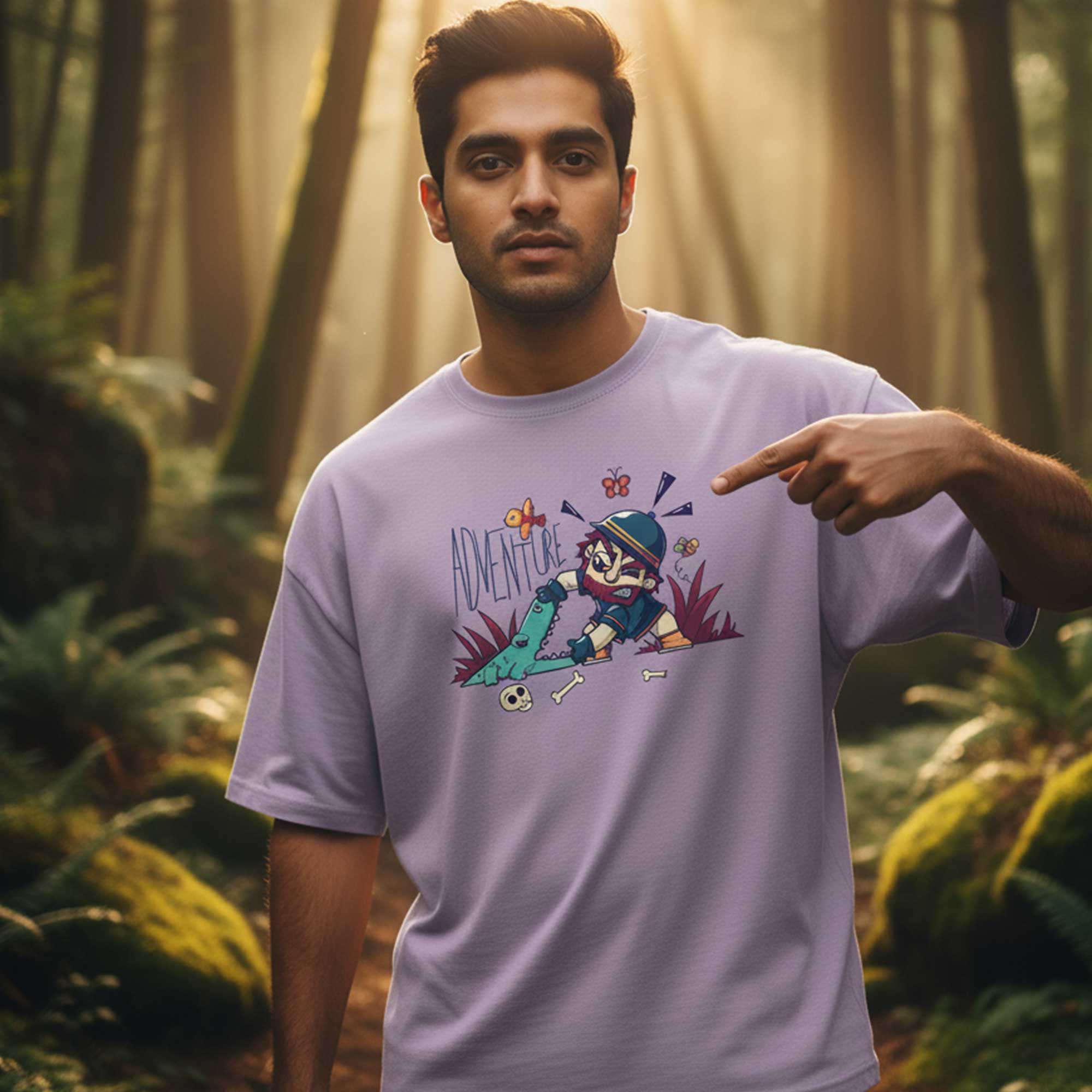 Adventure & Motivation🌟 – Premium Oversized Lavender T-Shirt