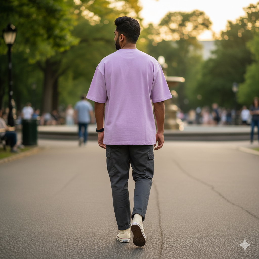 Lavender Oversized Premium Cotton T-Shirt