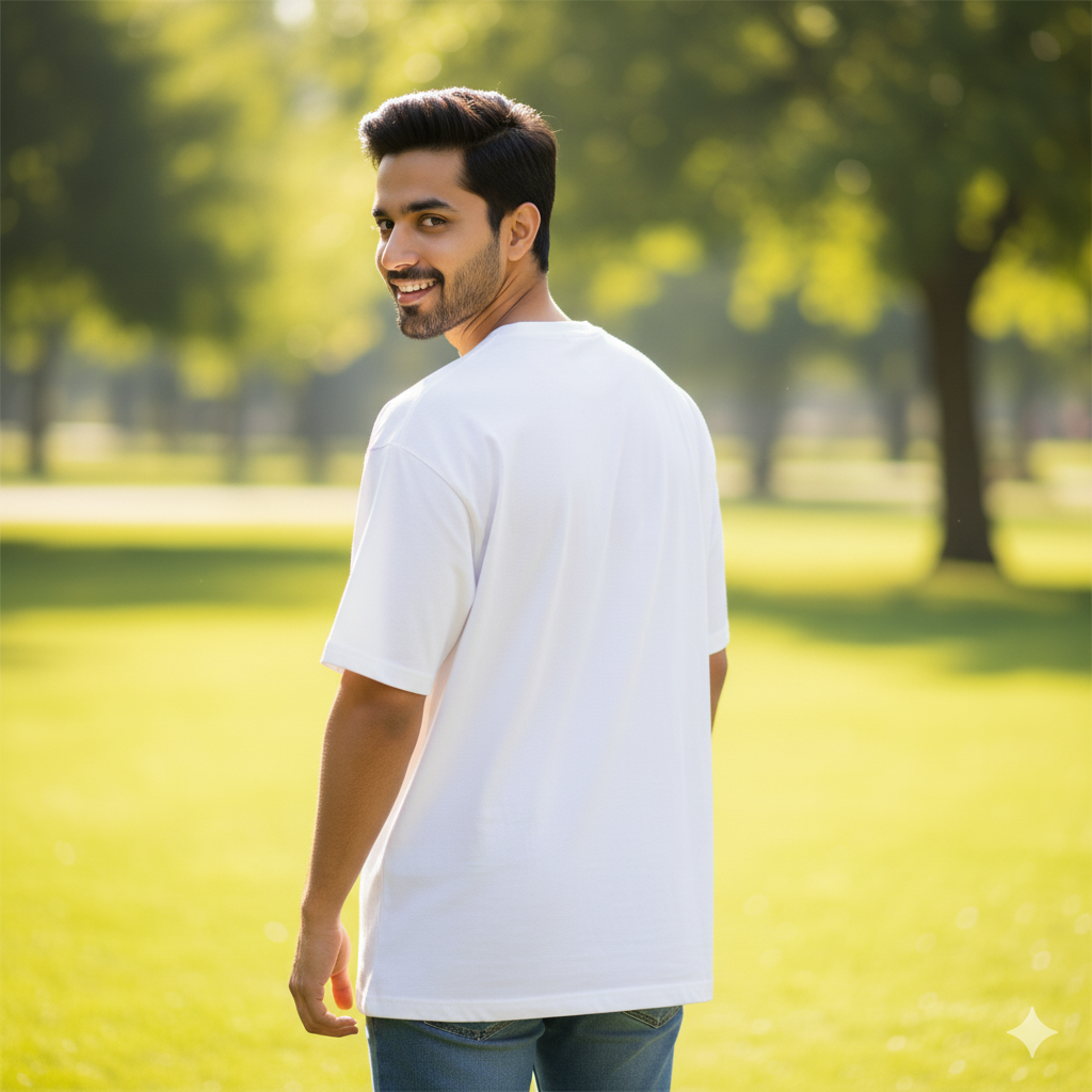 Oversized "Think Happy Thoughts" T-Shirt | Premium