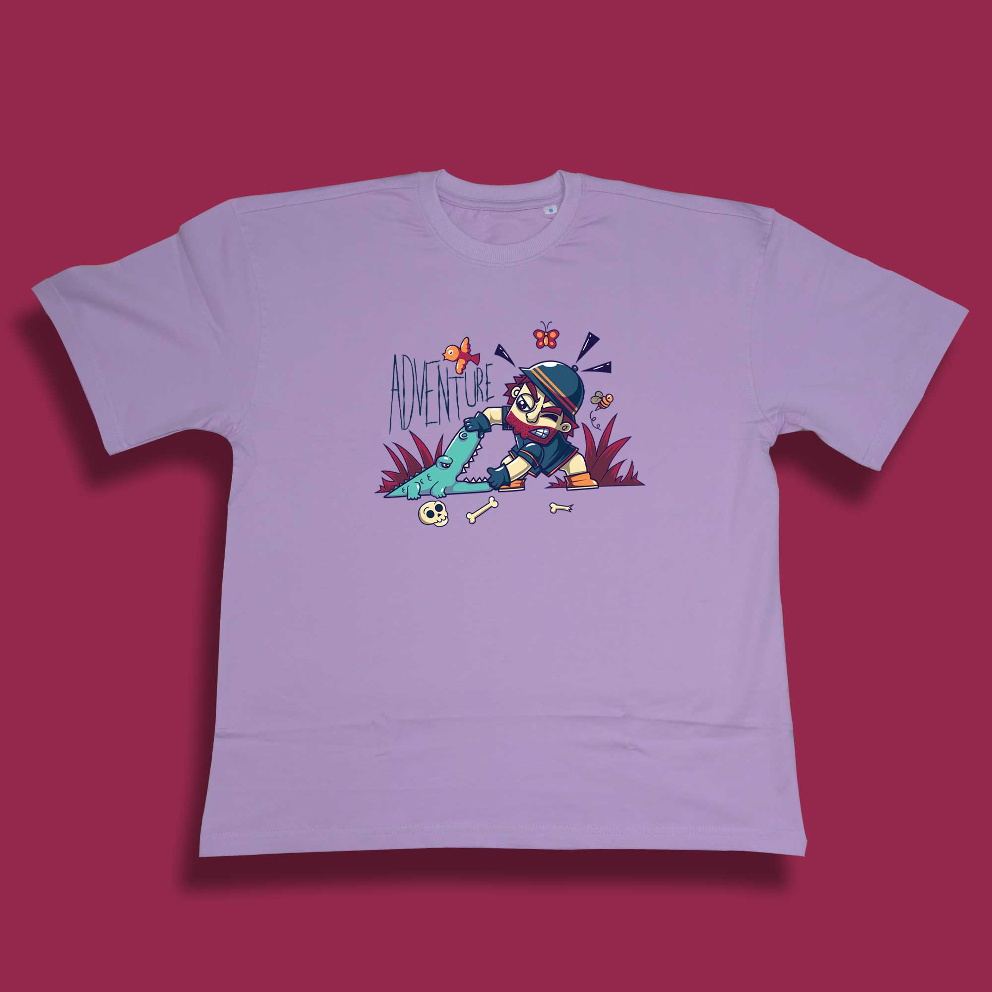 Adventure & Motivation🌟 – Premium Oversized Lavender T-Shirt