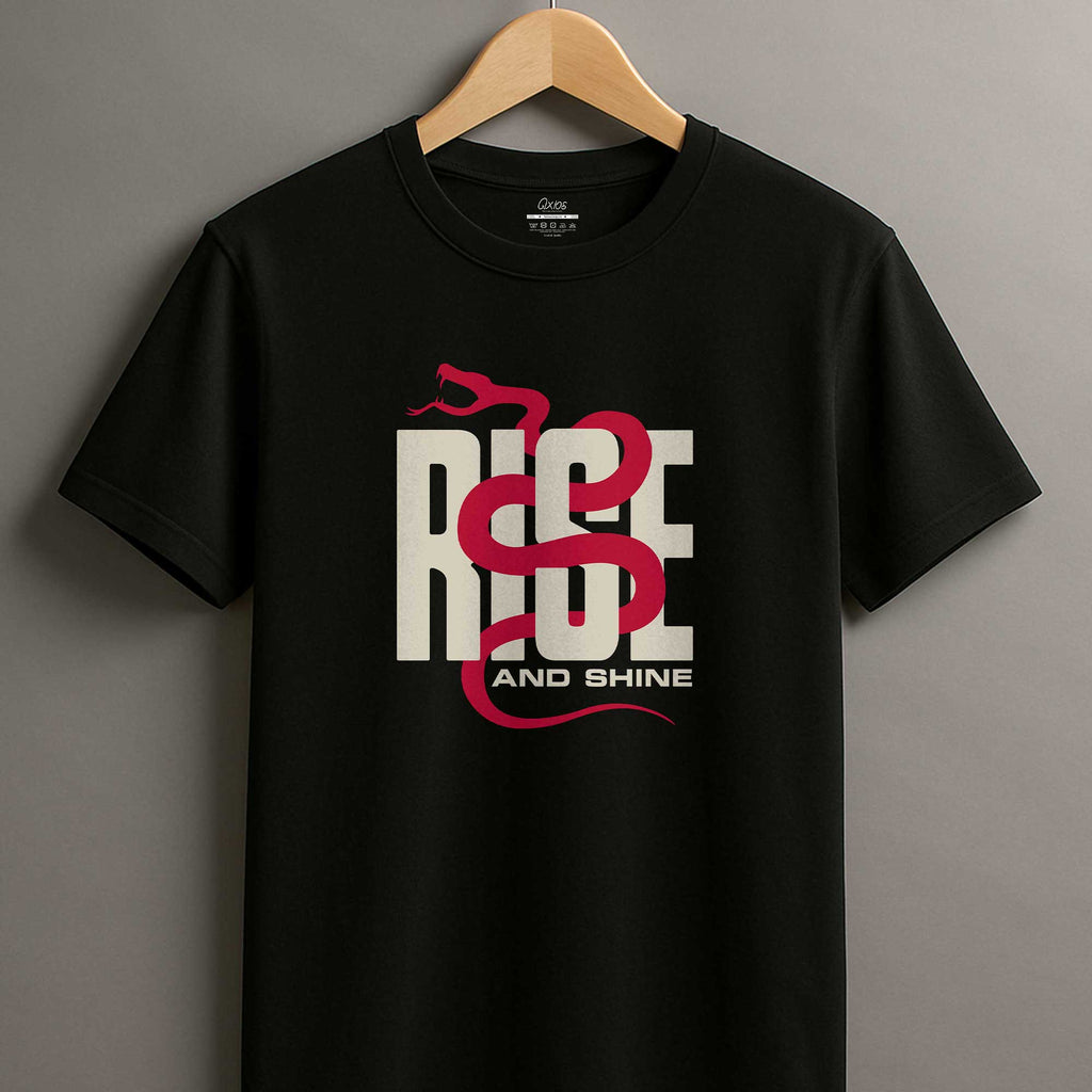 Rise and Shine💪🔥 – Premium Oversized Black T-Shirt