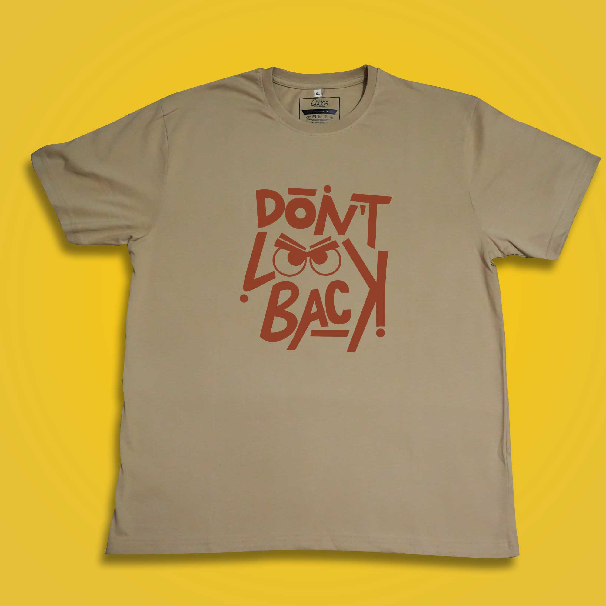 Don’t Look Back – Premium Regular Fit, Beige T-Shirt